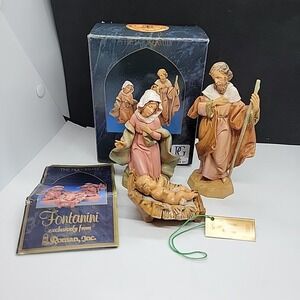 1991 Fontanini Italian Nativity The Holy Family w/box and story card 71503S
